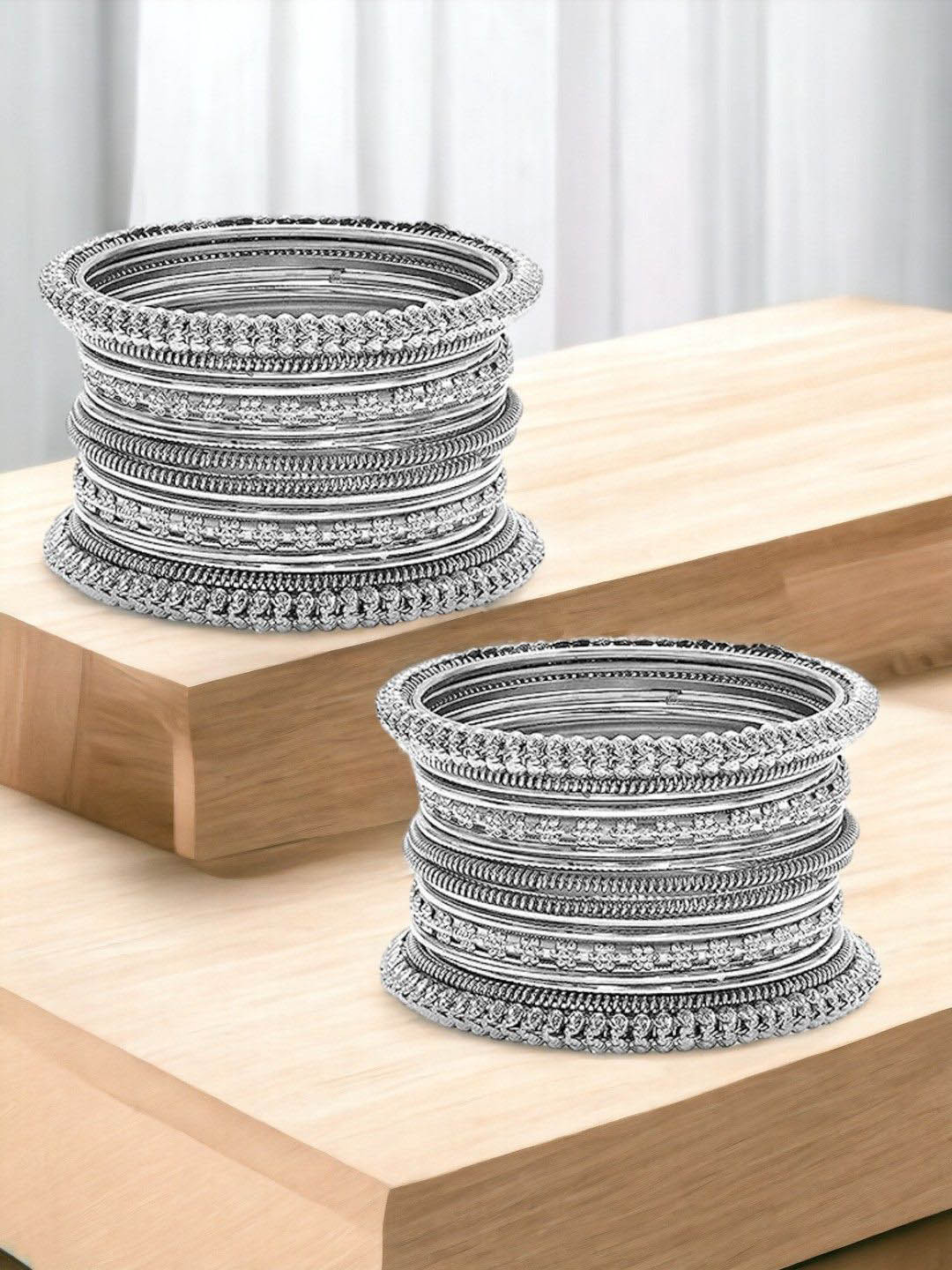 Sangria Set Of 32 Metal Oxidised Bangles
