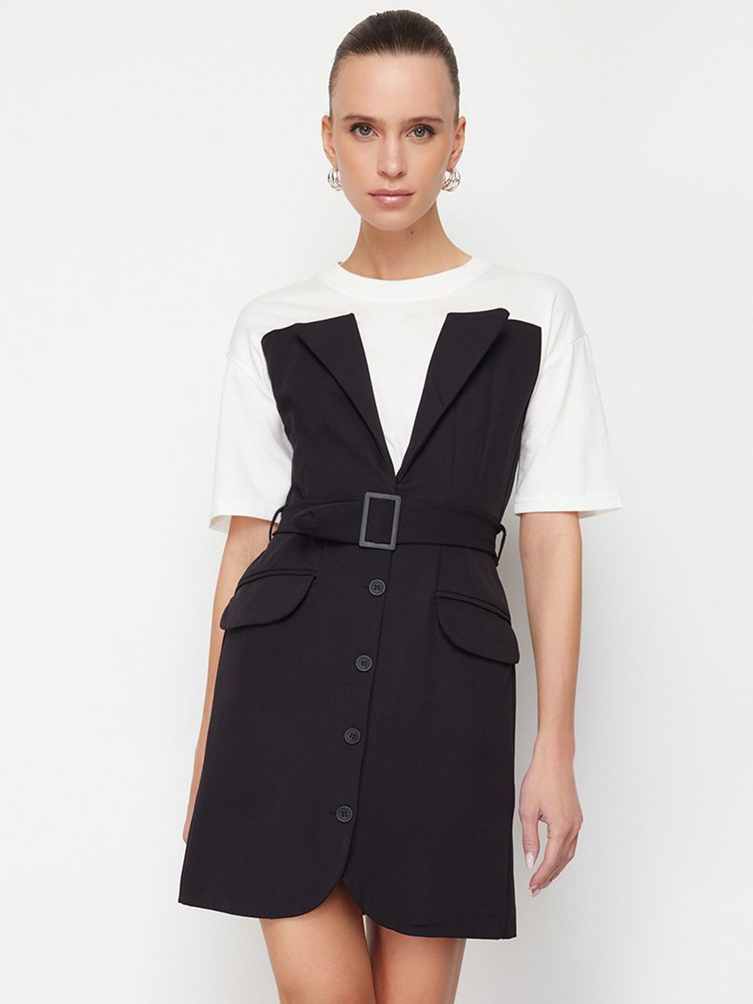 Trendyol  T-Shirt Detailed Women's Designer Dress with Belted