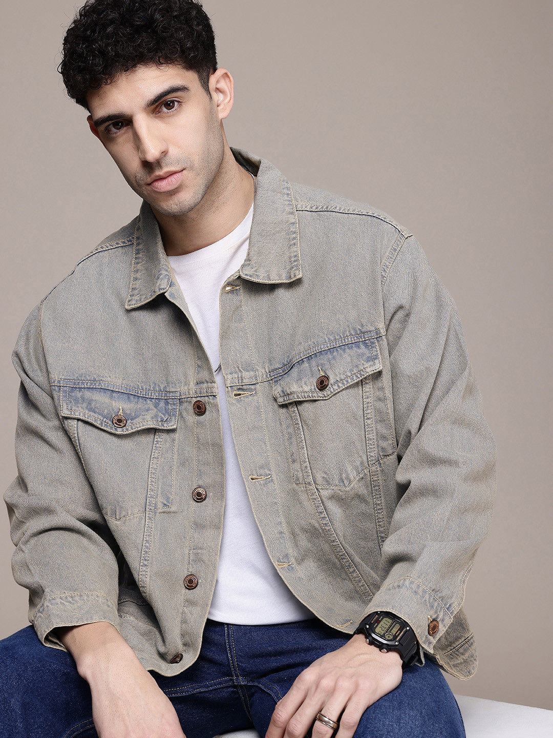 The Roadster Life Co. Oversized Trucker Pure Cotton Denim Jacket