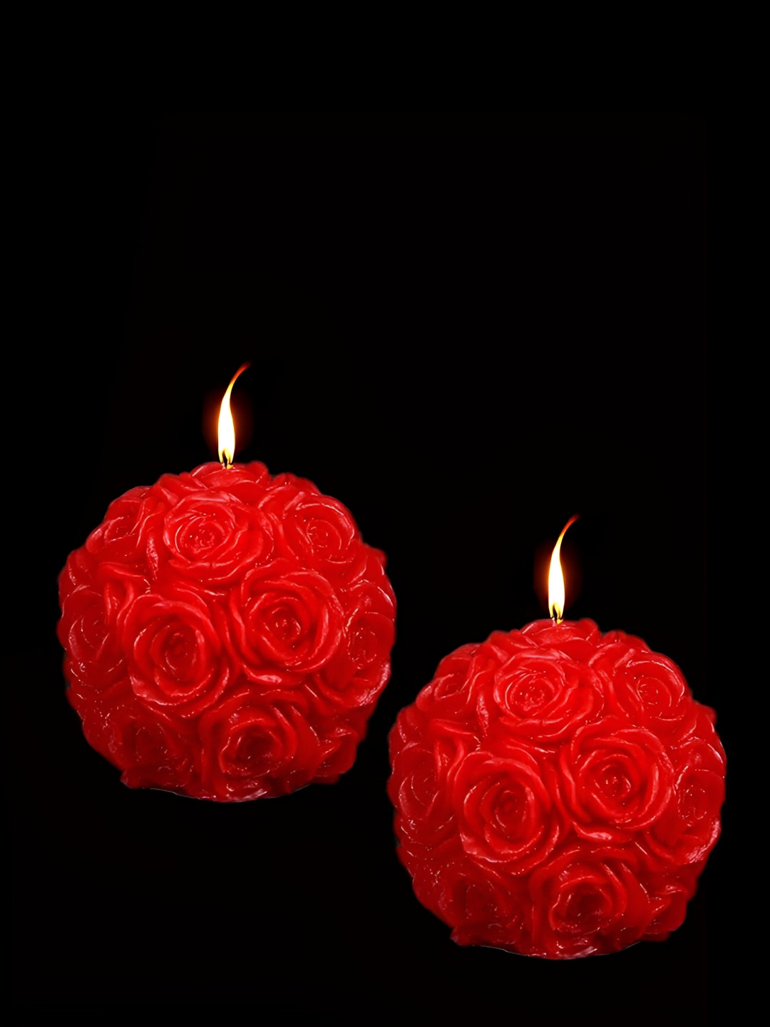 atorakushon Spherical Pillar Candle Paraffin 2Pcs Scented Solid Flower Regular Candles