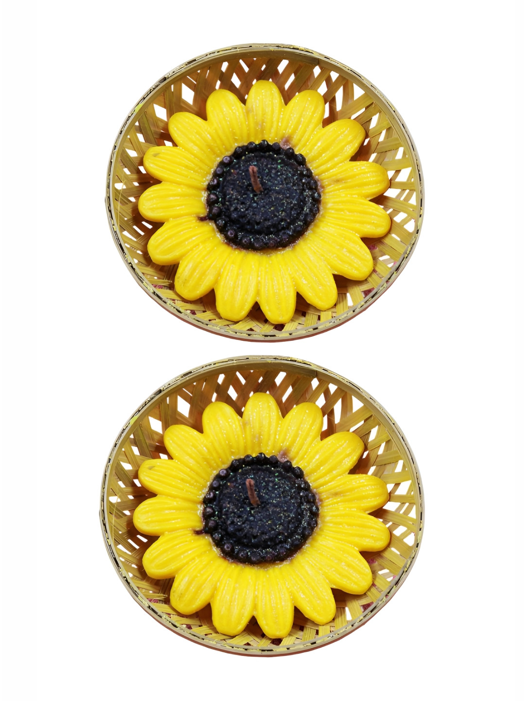 atorakushon Sunflower Floating Paraffin 2Pcs Scented 1 Wick Scented Solid Regular Candles