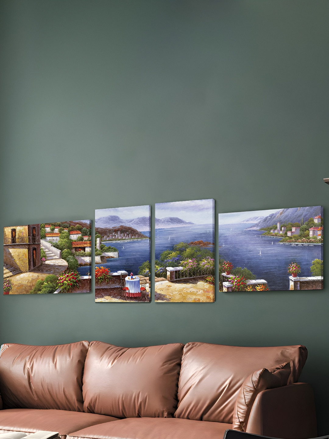 Art Street Seaside Canvas 4 Piece Wall Rectangle Paintings Wall Art
