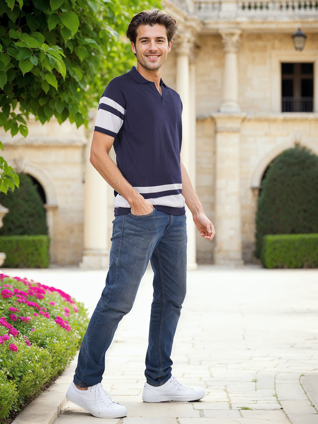 Celio Polo Collar Flat Knit T-shirt