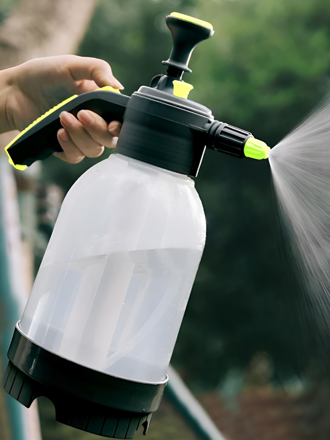 Cinagro Neon Green & Black Garden Sprayer Bottle With Extra Nozzle