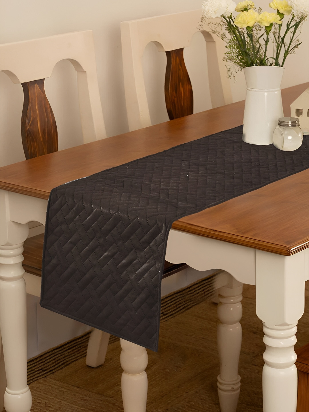 RRC Brown Quilted Velvet Table Runner