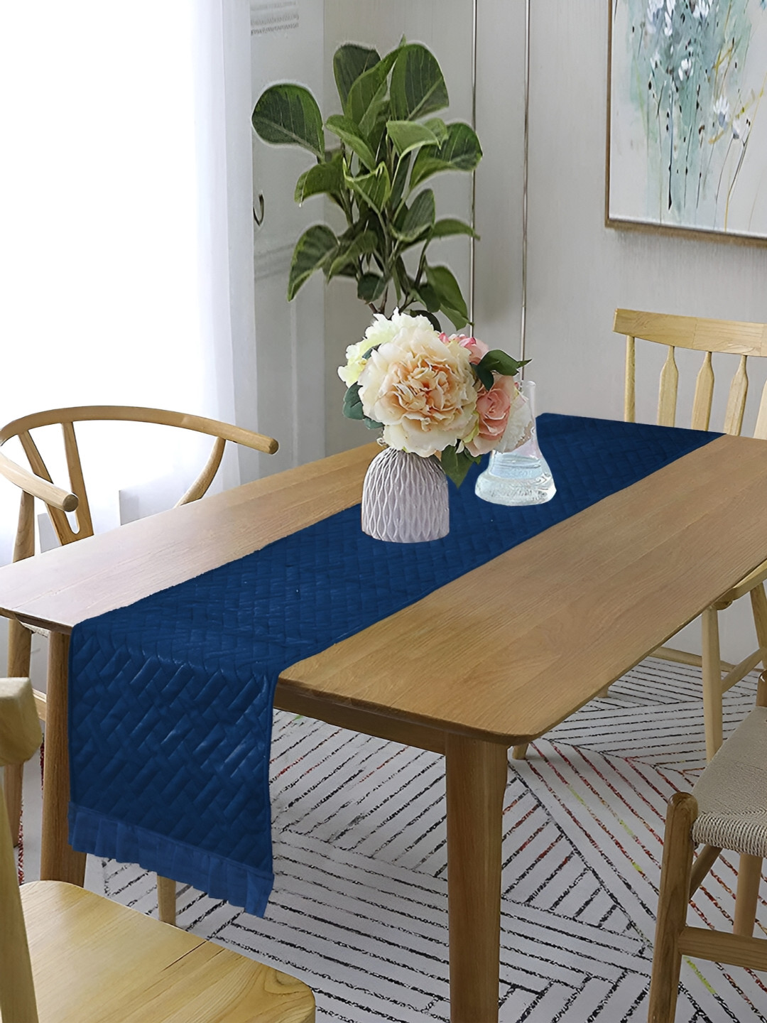 RRC Blue Velvet Quilted Table Runner