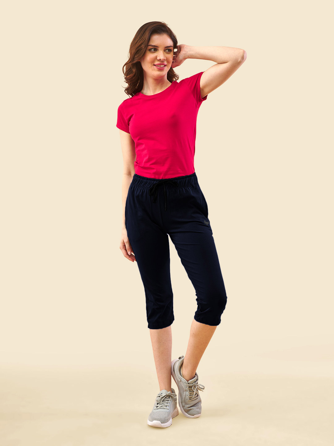 LYRA Women Cotton Anti Odour Three-Fourth Length Track Pants