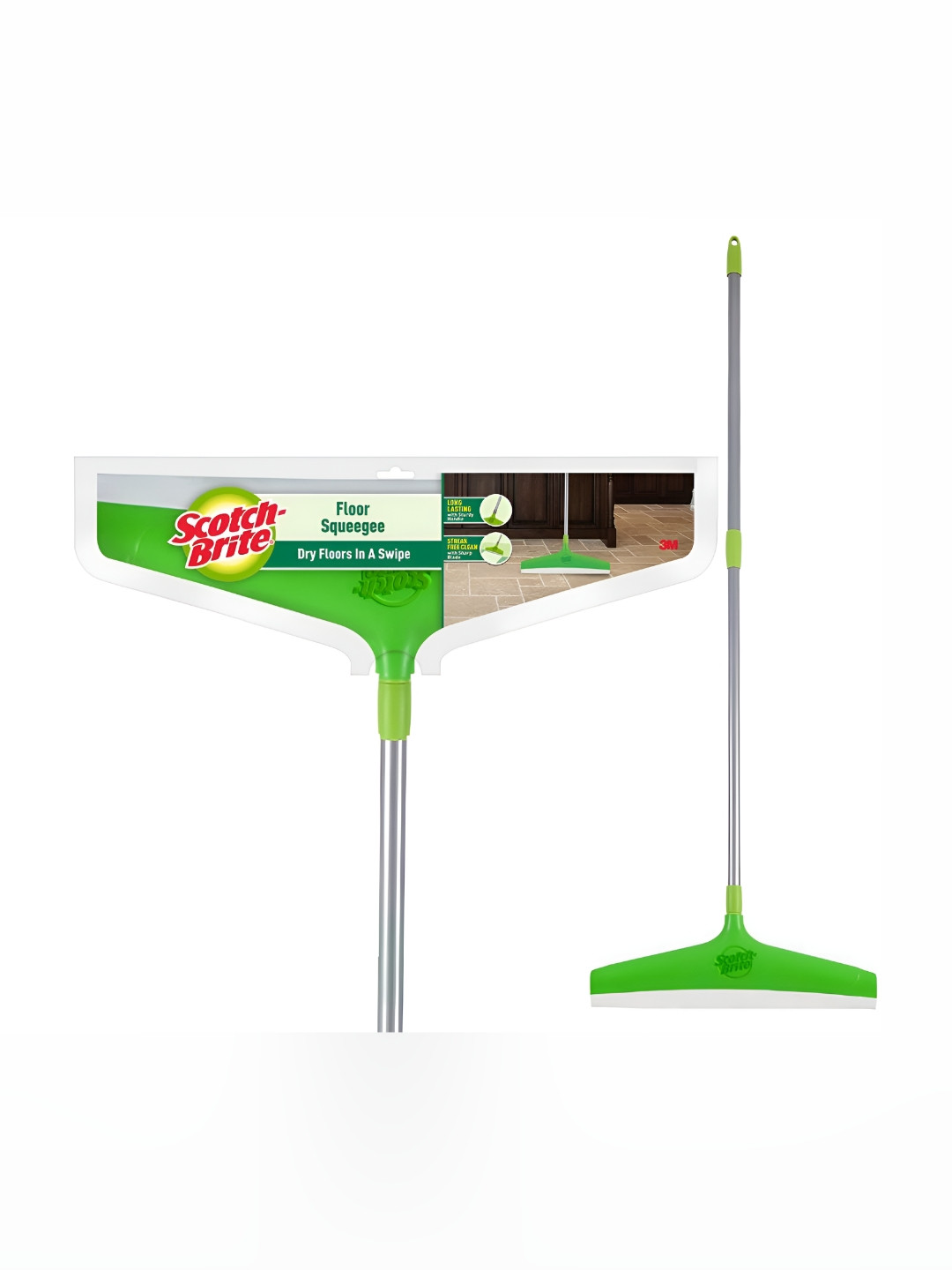 SCOTCH BRITE Green Telescopic Floor Squeegee Wiper