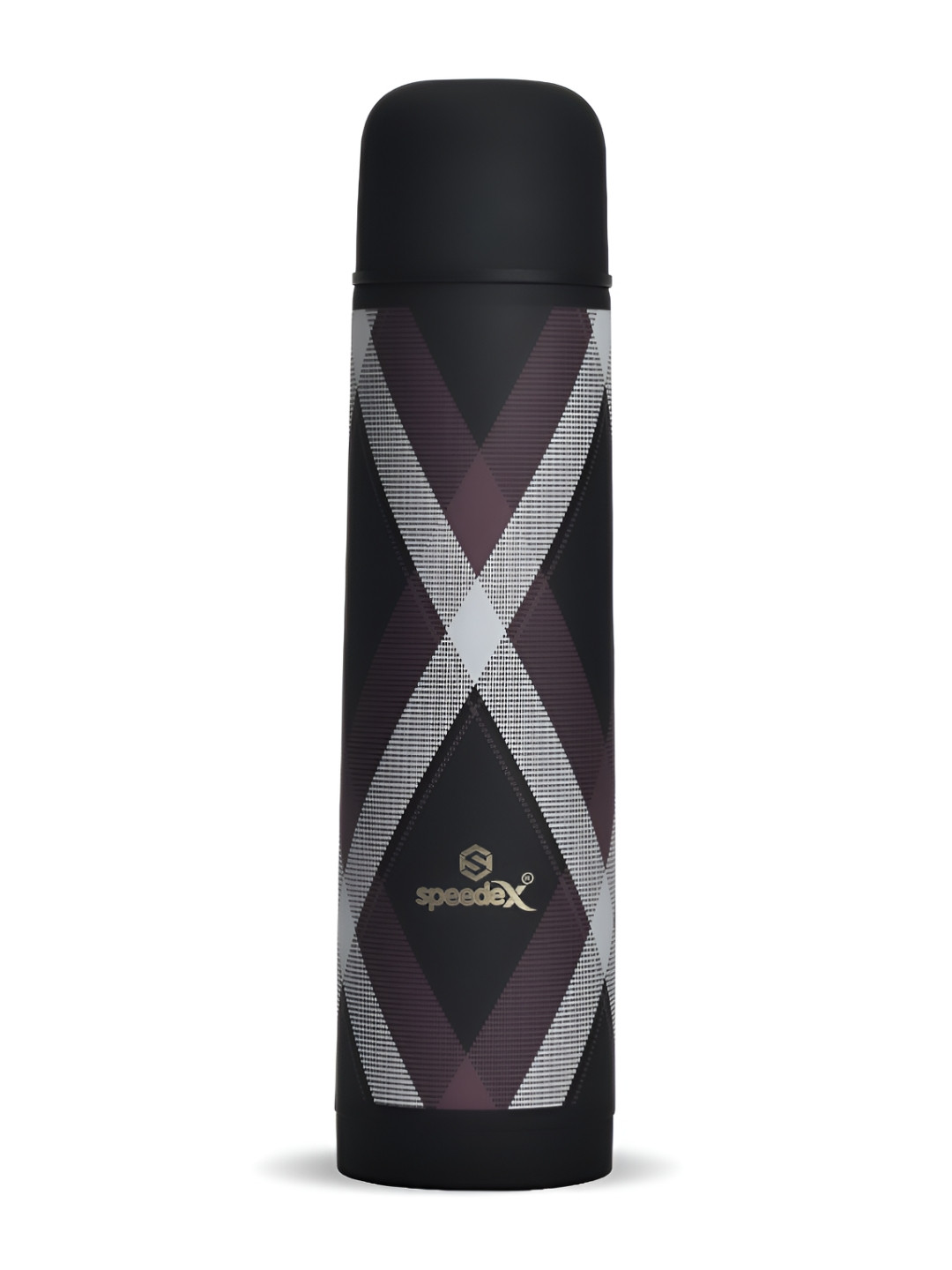 Speedex Black Checked Stainless Steel Flip Top Flask - 500ml