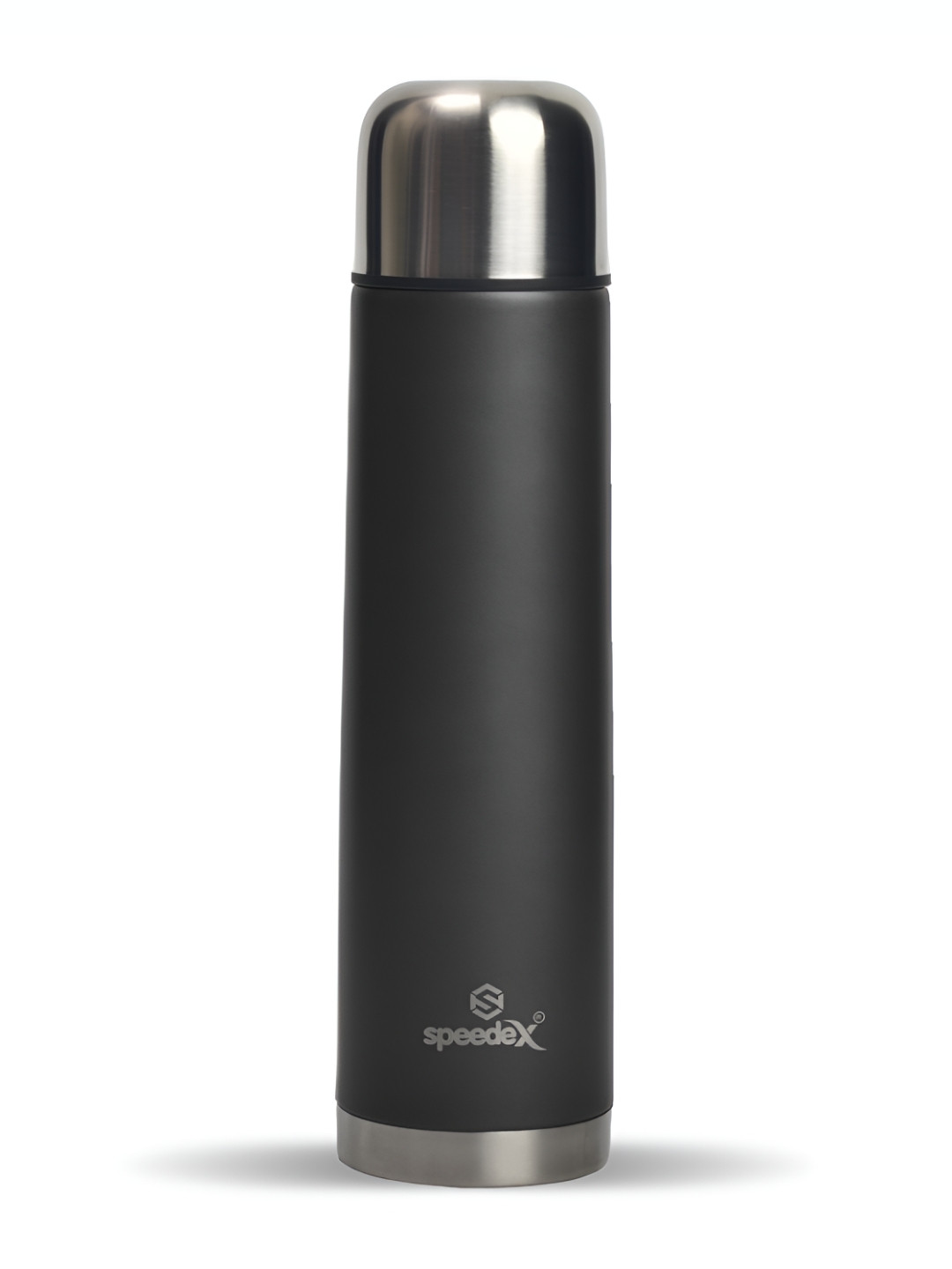 Speedex Grey Brand Logo Stainless Steel Flip Top Flask - 350ml