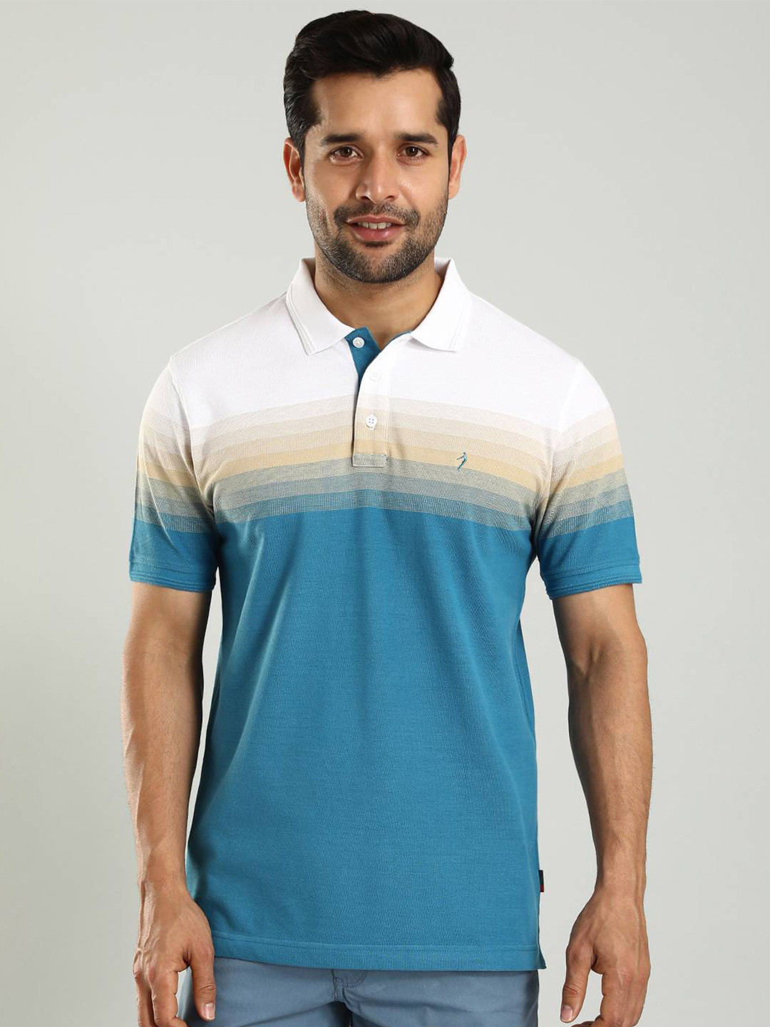 Indian Terrain Men Colourblocked Polo Collar T-shirt