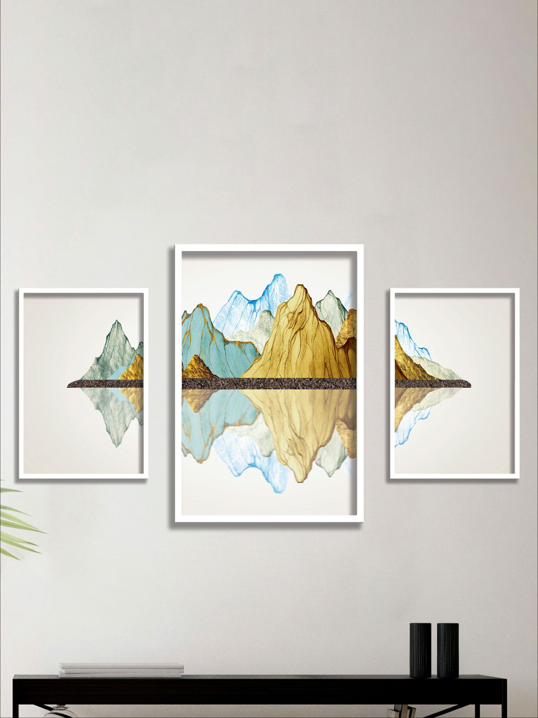 Aura Paper 3 Piece Wall Rectangle Paintings Wall Art