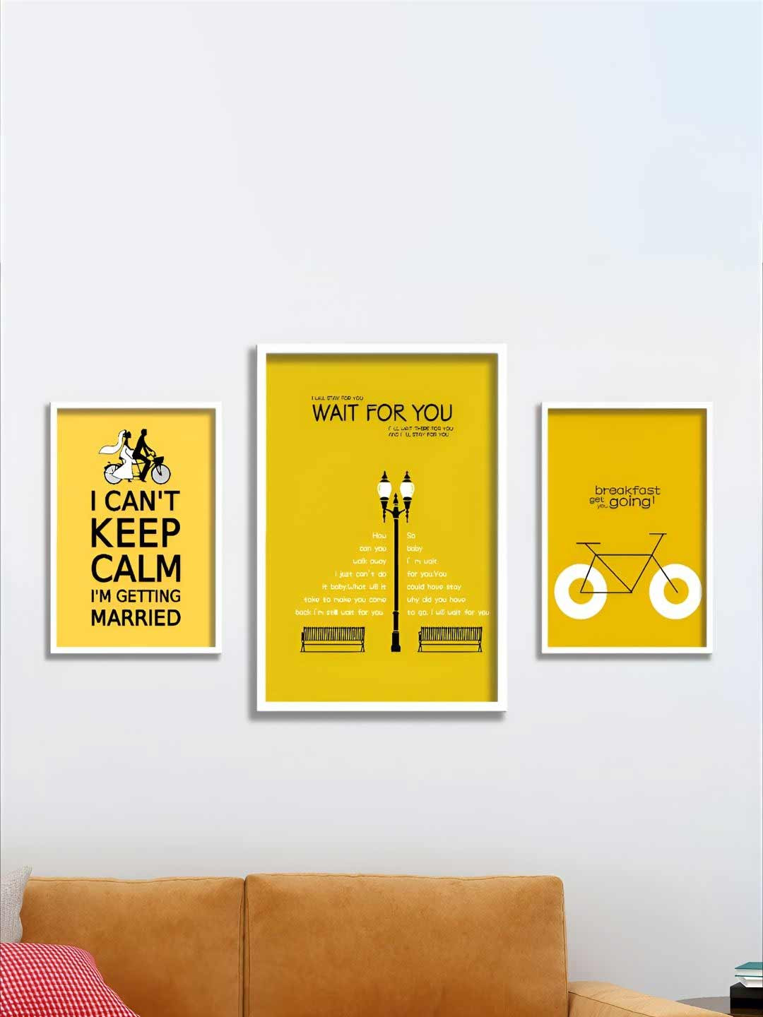 Aura Paper 3 Piece Wall Rectangle Paintings Wall Art