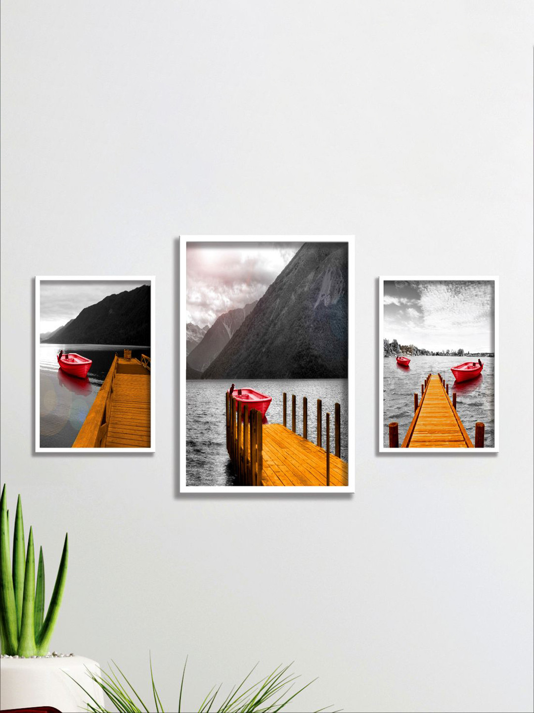 Aura Yellow & Black 3 Pieces Wall Art