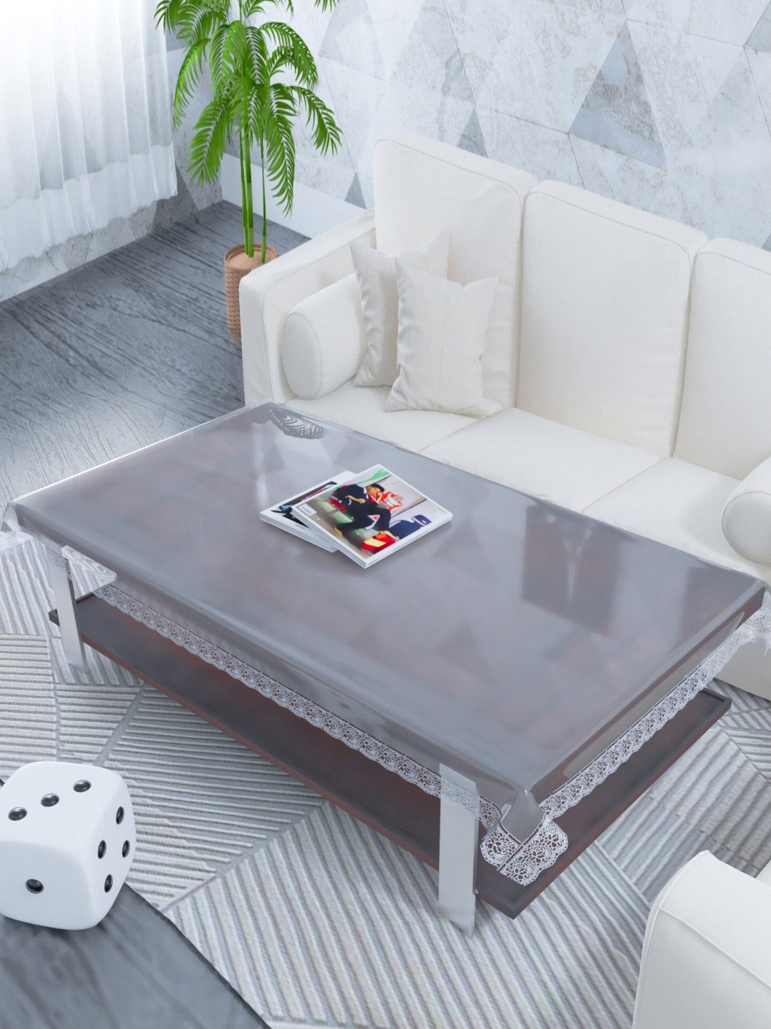 TANLOOMS Transparent Waterproof 2-Seater Table Cover