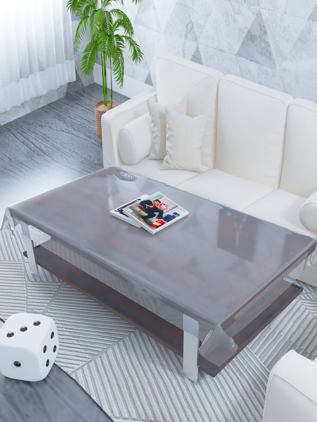 TANLOOMS Transparent Waterproof 2-Seater Table Cover