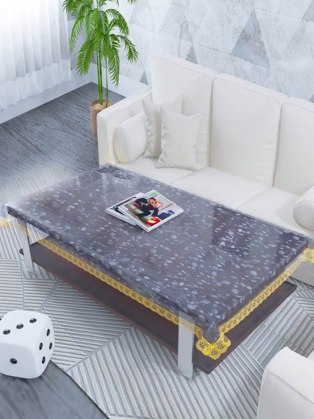 TANLOOMS Transparent Waterproof 2-Seater Table Cover
