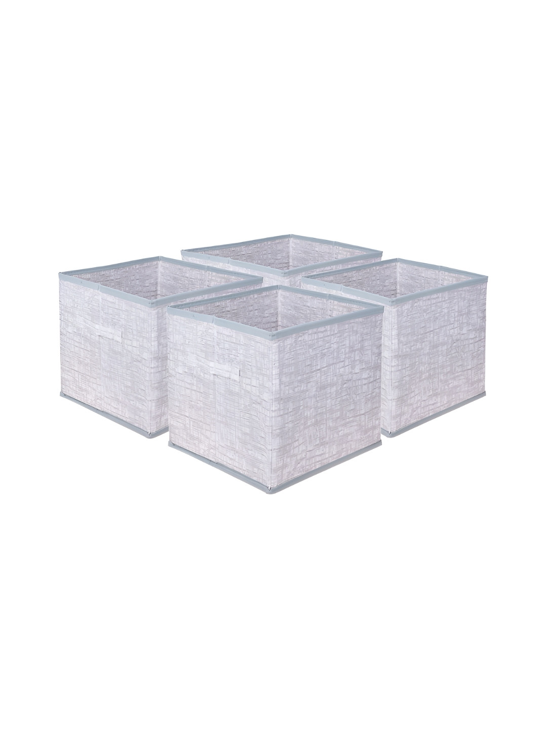 Kuber Industries Grey 4 Pieces Foldable Square Toy-Clothes Organisers