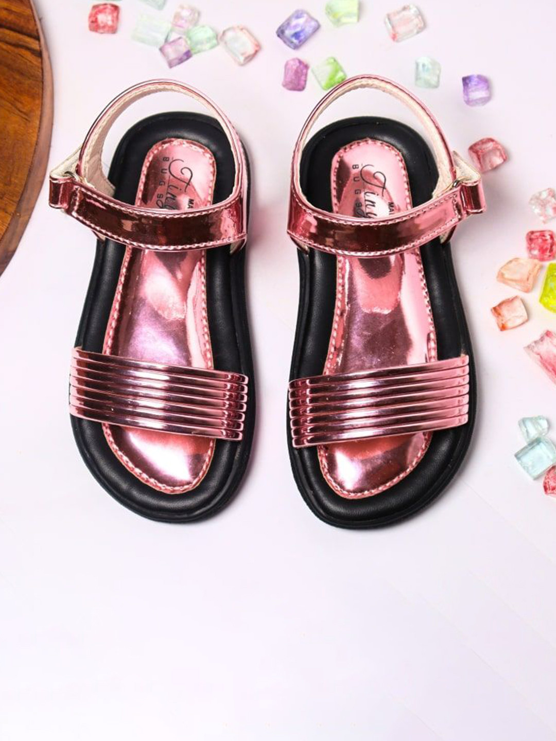 Tiny Bugs Girls Open Toe Flats