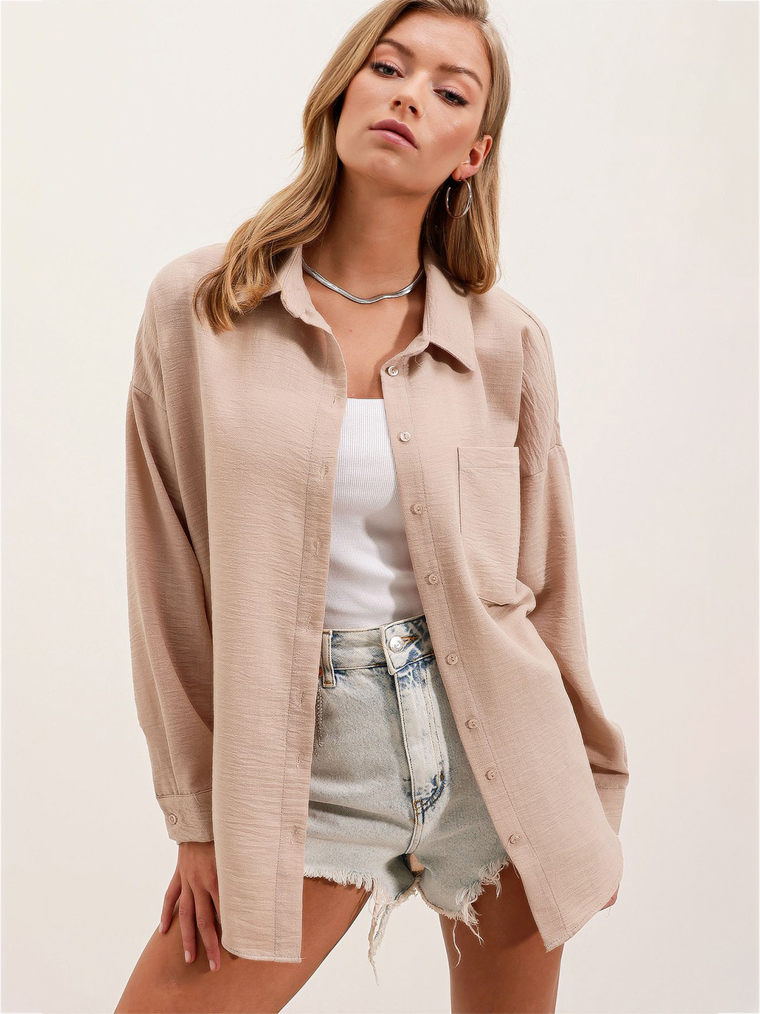 BIGDART Spread Collar Cotton Casual Shirt