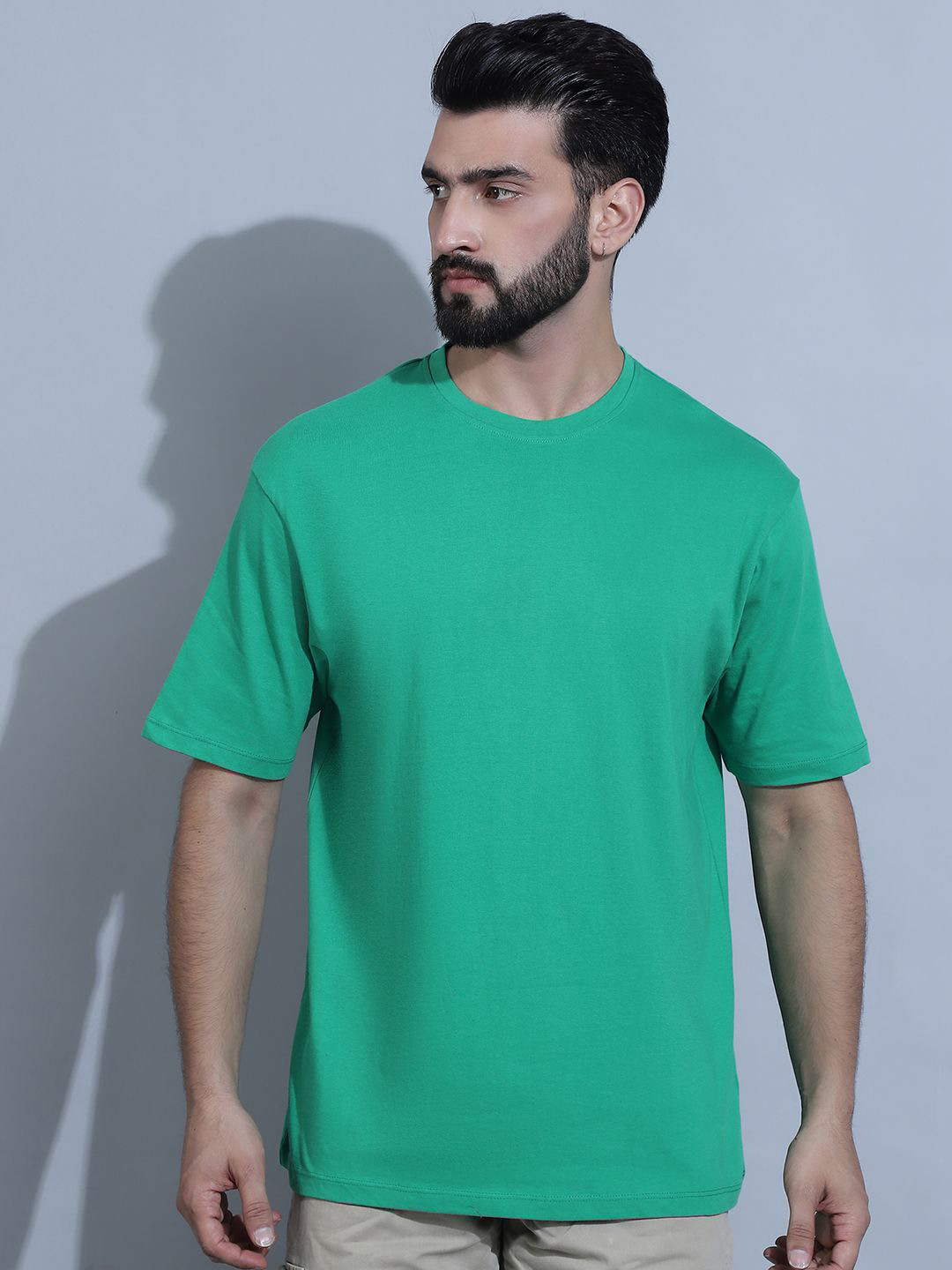 Green Short Sleeves Round Neck Regular Fit T-shirt
