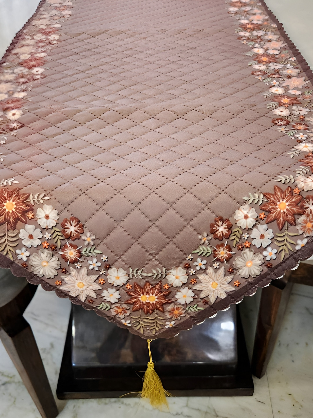 MONKDECOR Brown Self-Design Table Runners