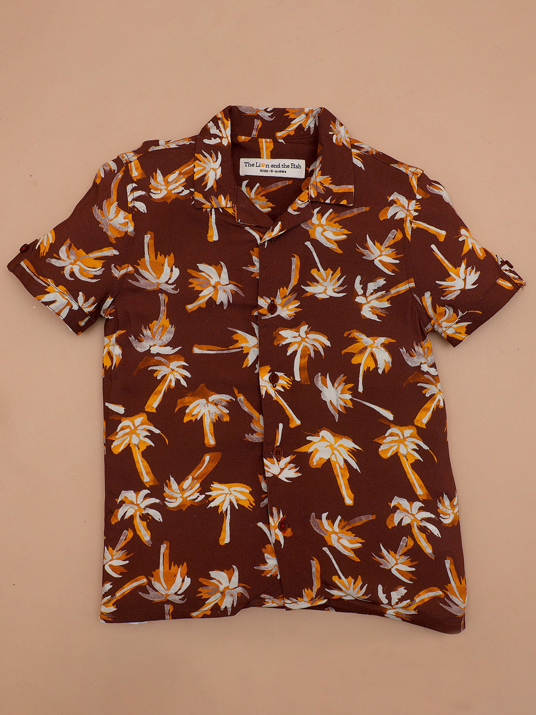 The Lion and The Fish Boys Relaxed Fit Electric Palm Tree Printed Shirt
