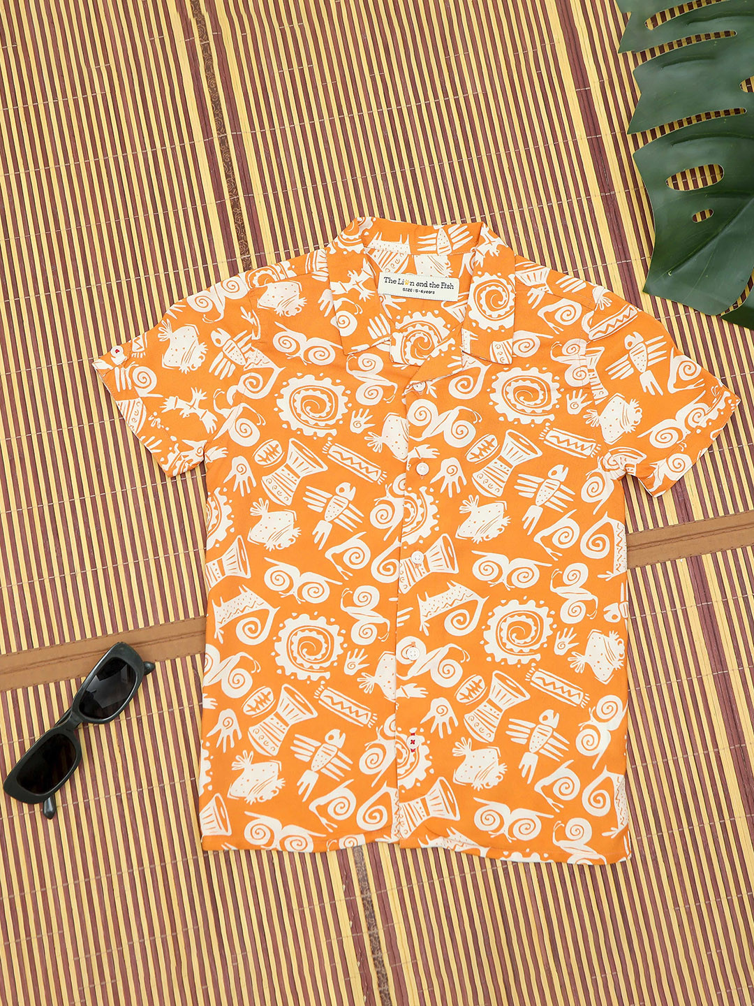 The Lion and The Fish Boys Relaxed Fit African Printed Shirt Princeton