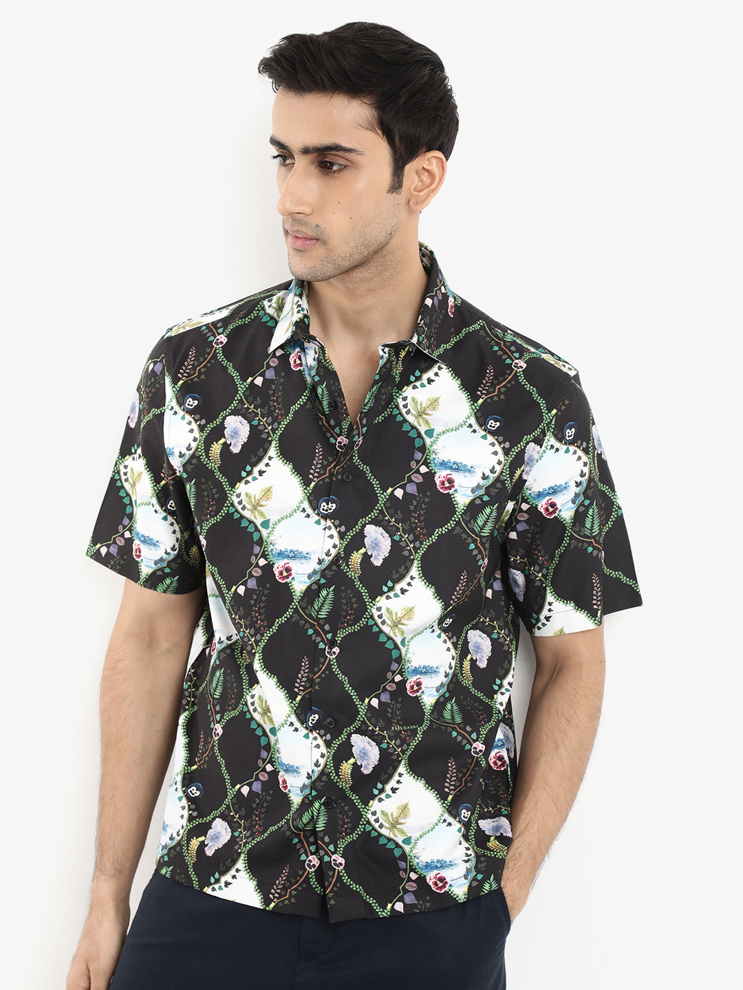 RARE RABBIT Men Pran Regular Fit Abstract Printed Shirt