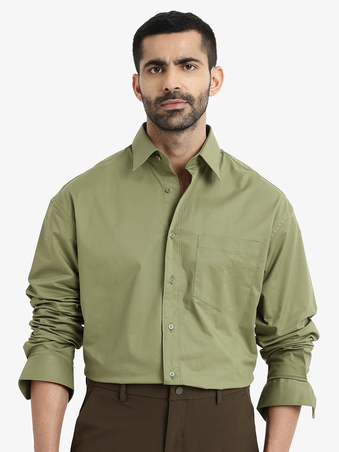 RARE RABBIT Men Crofty Regular Fit Spread Collar Shirt