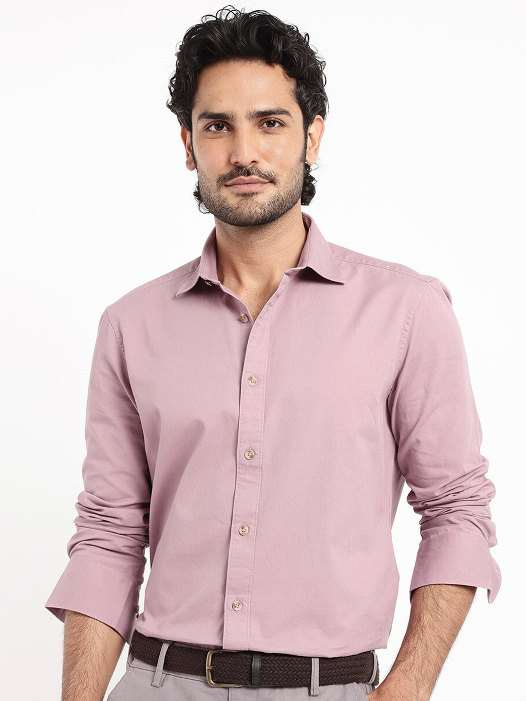 RARE RABBIT Men Arlet Regular Fit Spread Collar Shirt