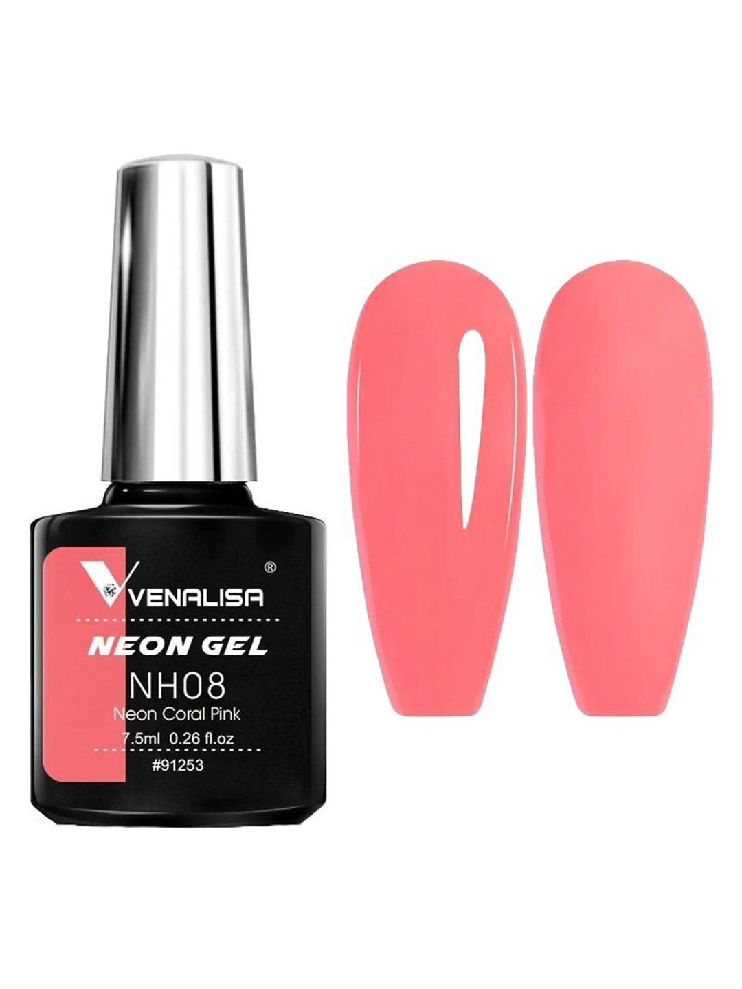 VENALISA Neon Gel UV & LED Nail Polish 7.5ml - Neon Coral Pink NH08