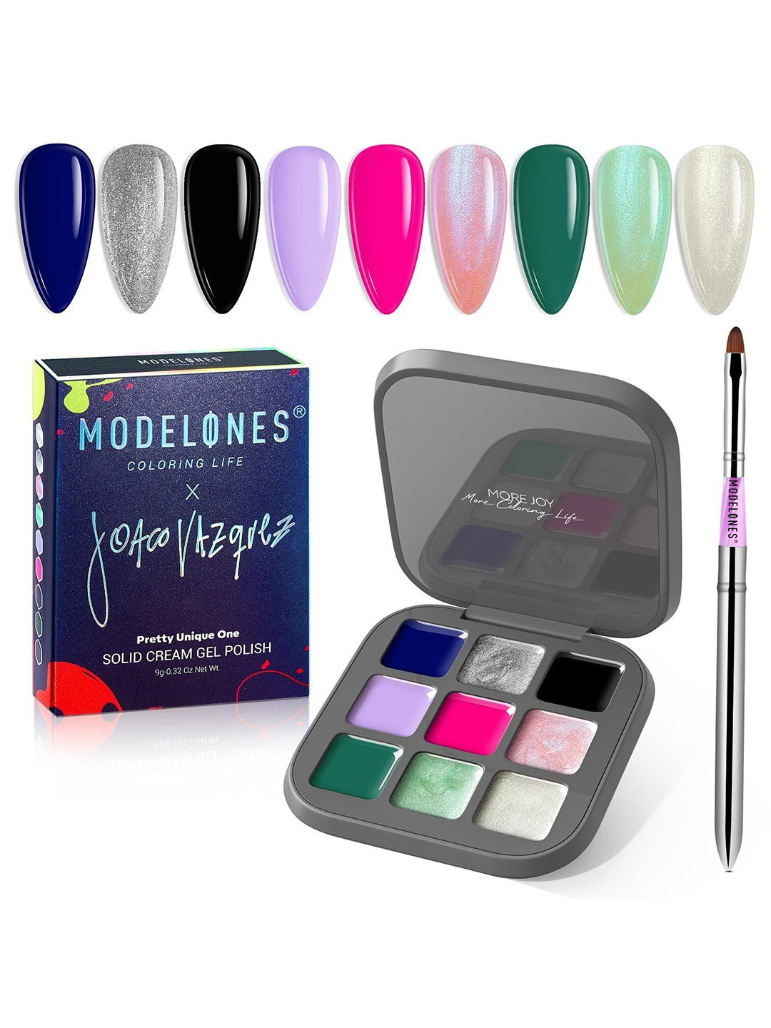 Modelones 9 Shades Solid Cream Gel Polish Color Cube - Pretty Unique One