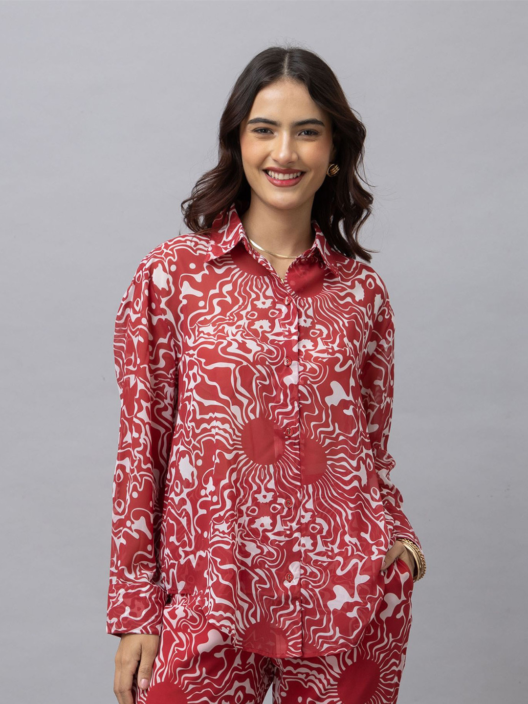 HAUTEQUE Modern Relaxed Fit Abstract Printed Casual Shirt