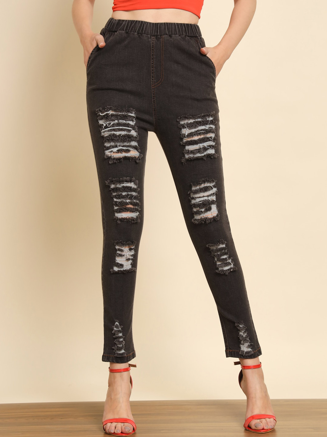TANDUL Women Skin Tight Skinny Fit Mildly Distressed Jeans
