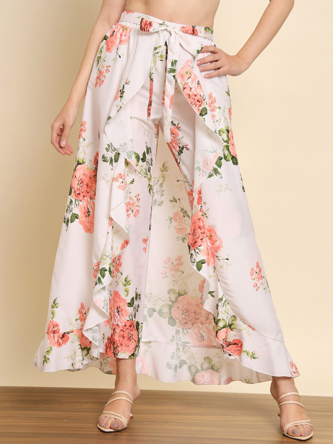 TANDUL Flared Floral Printed Maxi Skorts