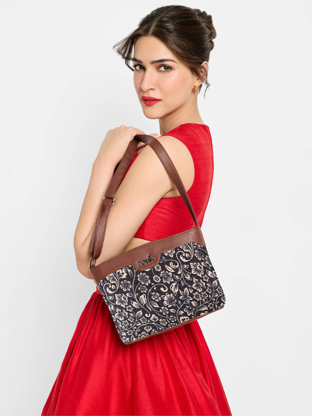 ZOUK FloMotif Harmony Floral Printed Structured Sling Bag