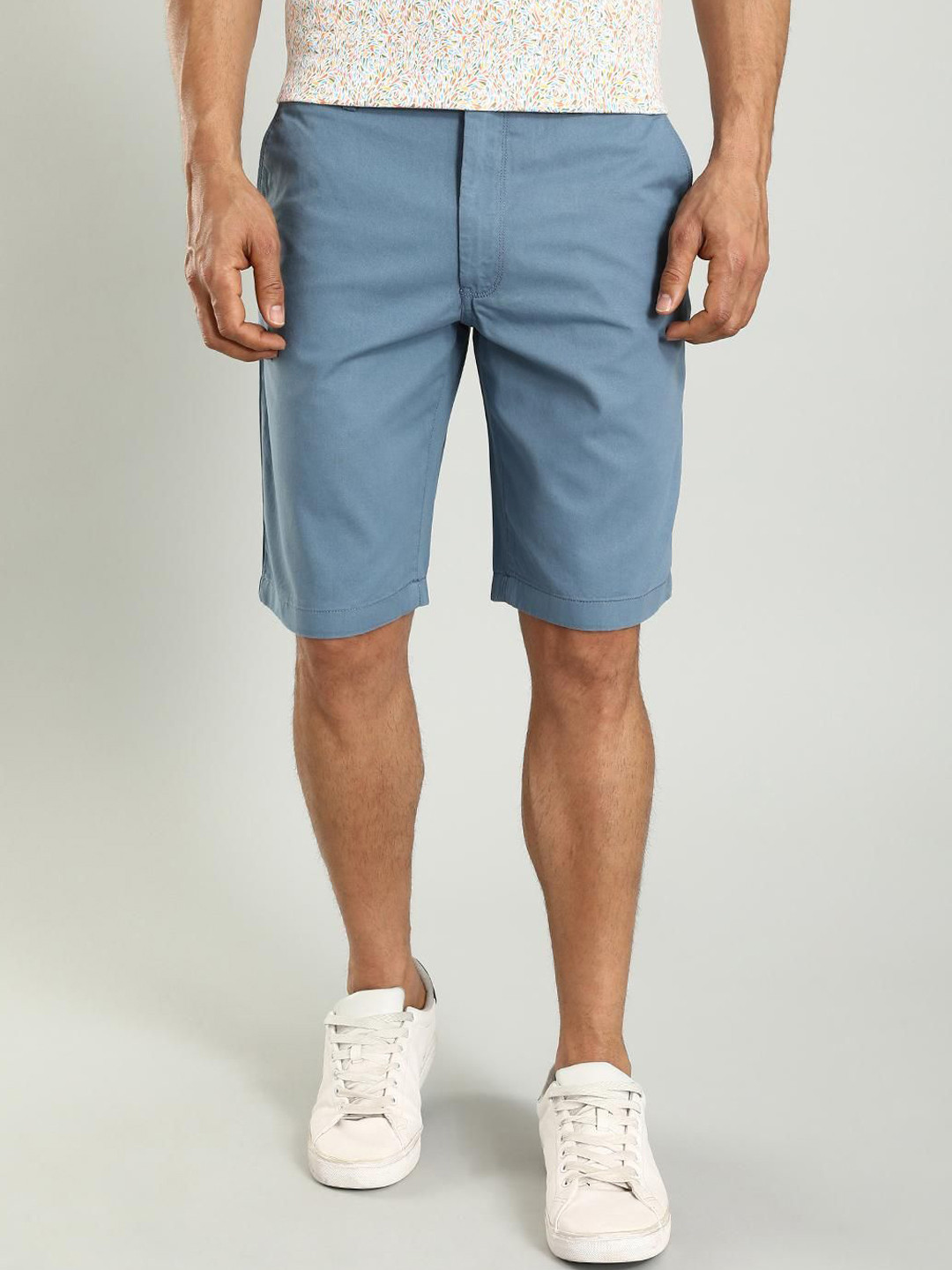 Indian Terrain Men Slim Fit Mid-Rise Pure Cotton Chino Shorts