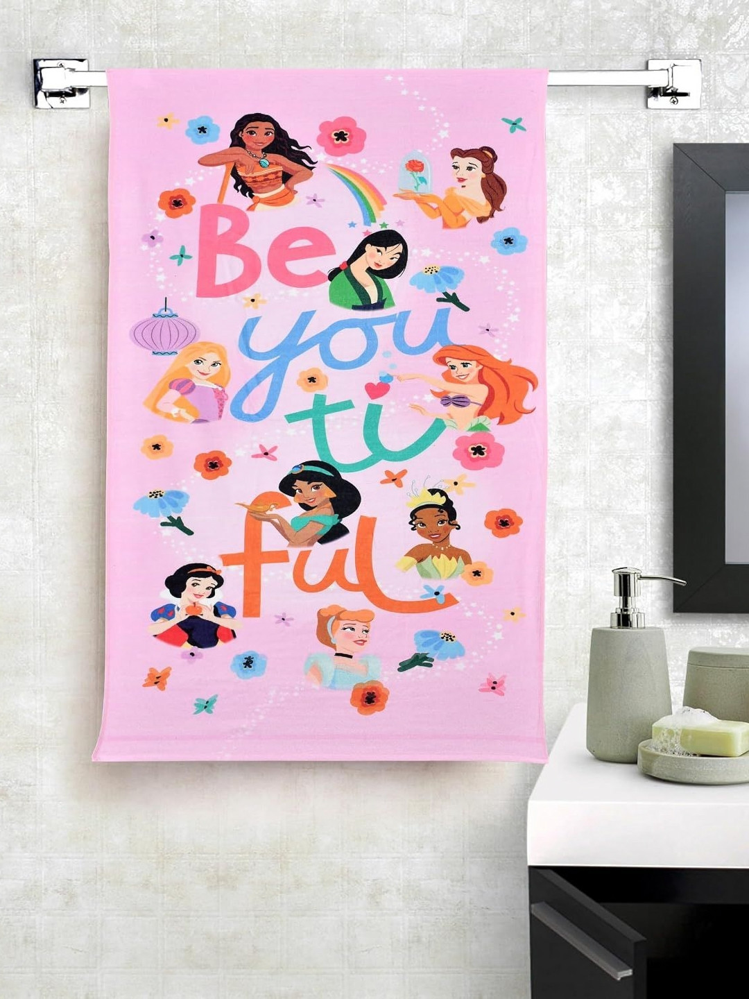 RRC Pink 1 Printed Cotton 400 GSM Bath Towel