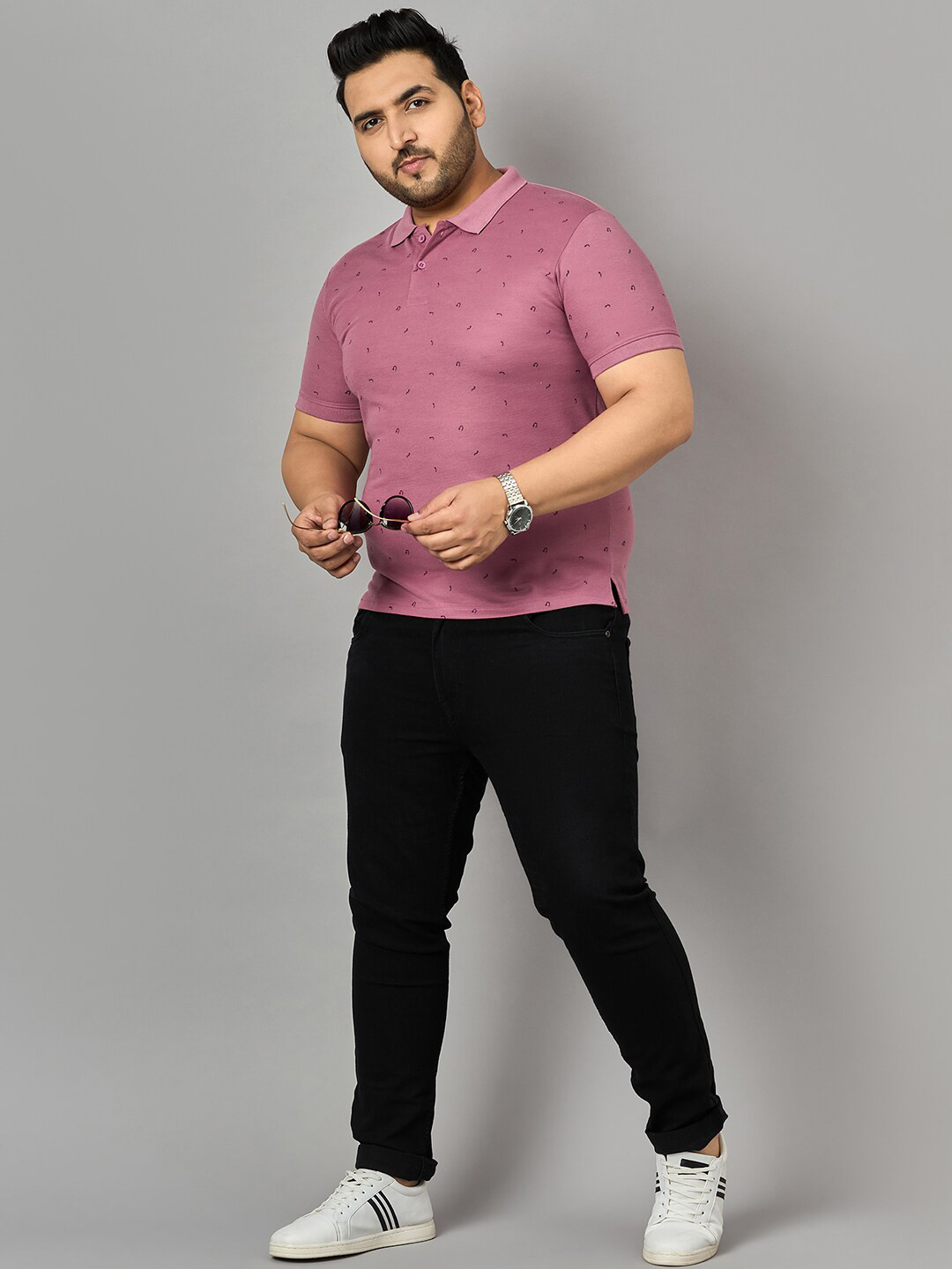 Zigo Men Conversational Plus Size Polo T-shirt