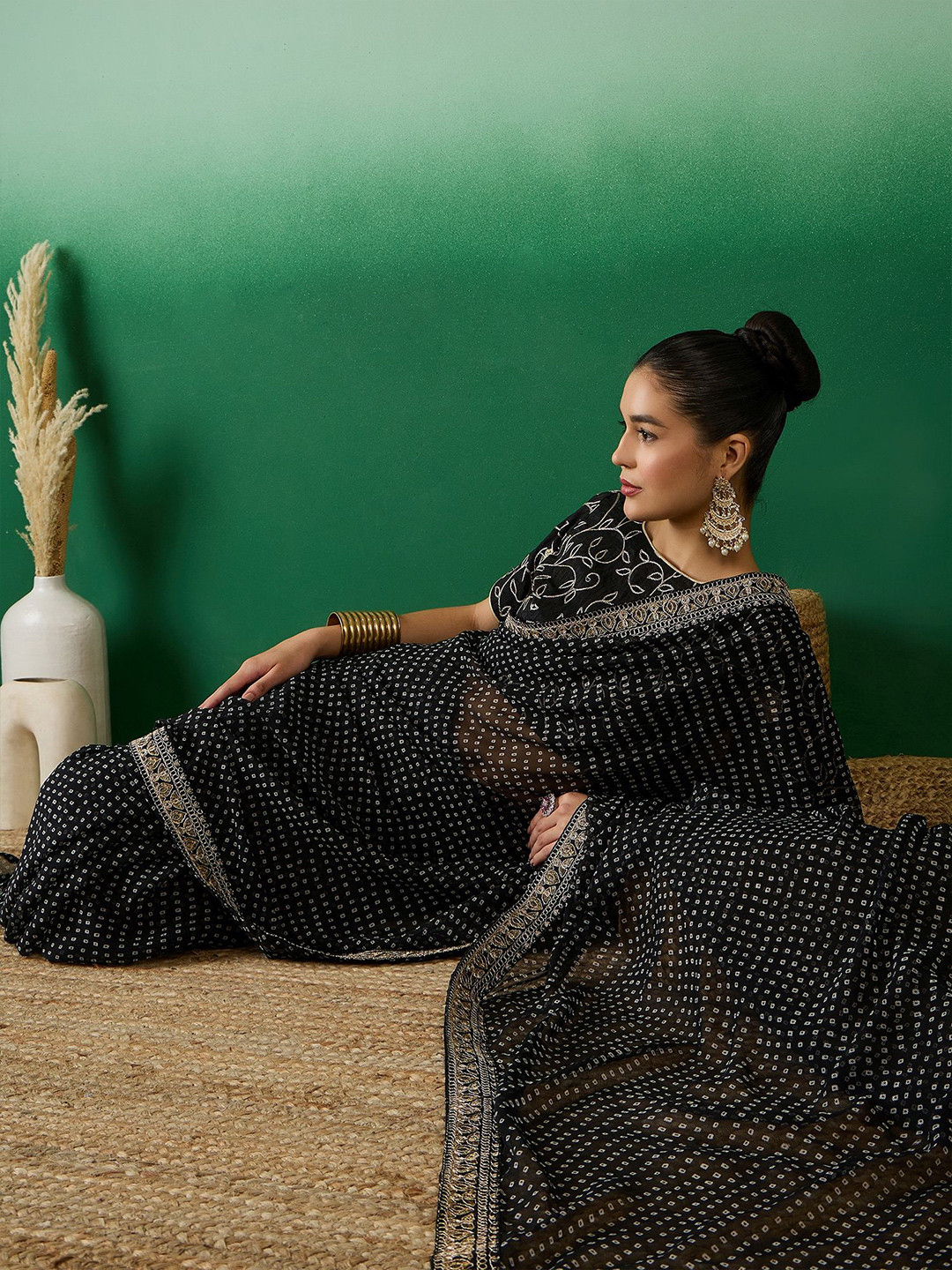 Sangria Bandhani Printed Pure Georgette Sarees