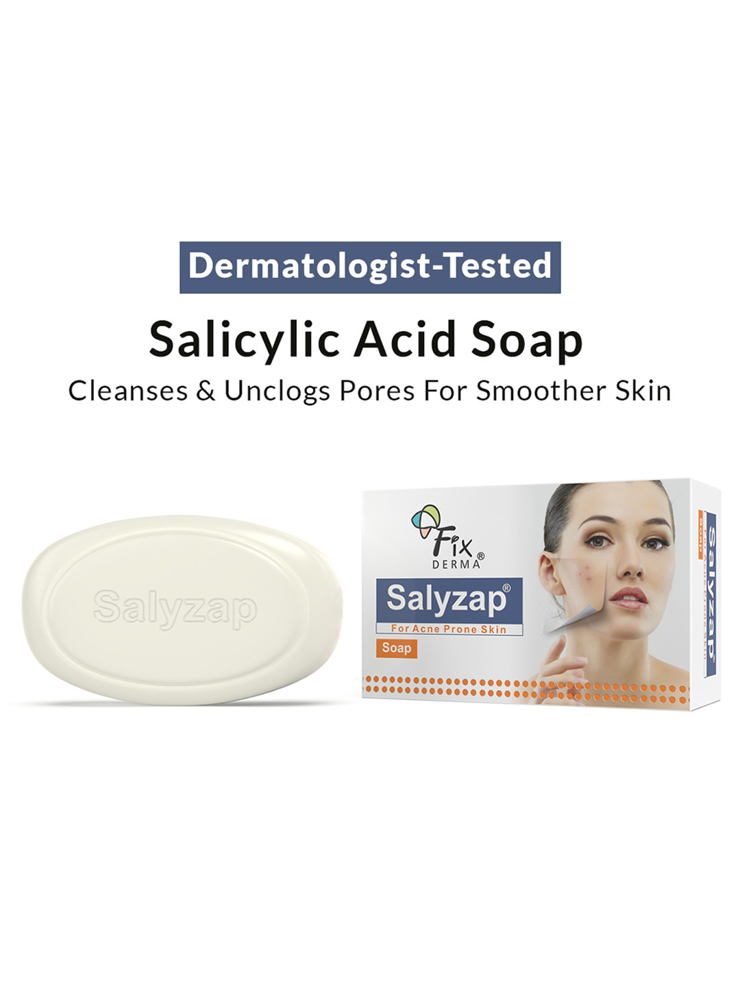 FIXDERMA Salyzap Acne Treatment Soap With Vitamin E - 75g