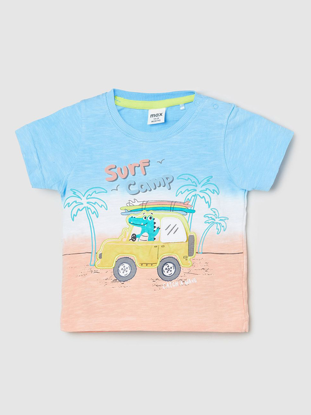 max Boys Graphic Printed Round Neck Pure Cotton T-shirt
