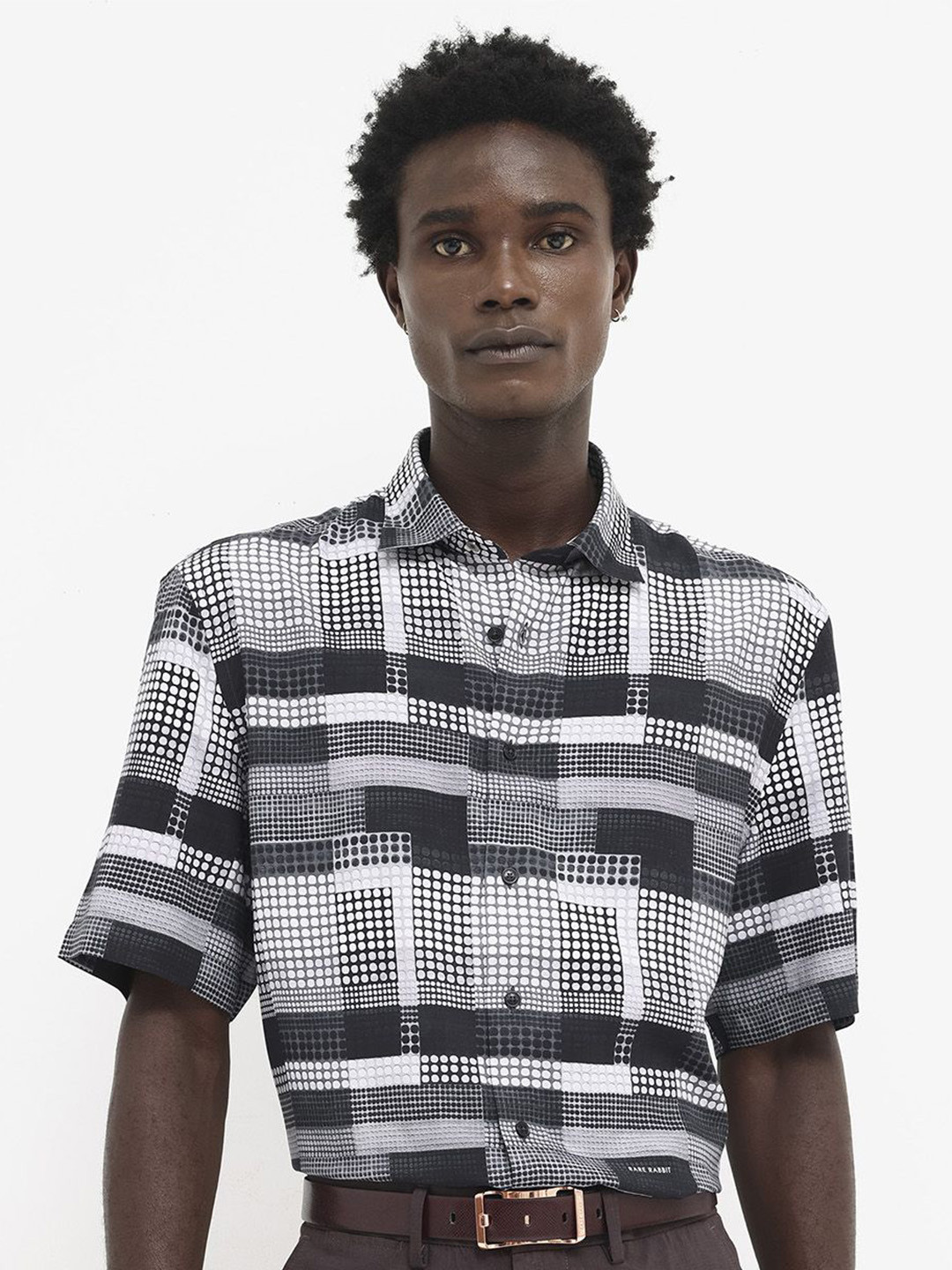 RARE RABBIT Men Mallor Boxy Spread Collar Printed Regular Fit Shirt