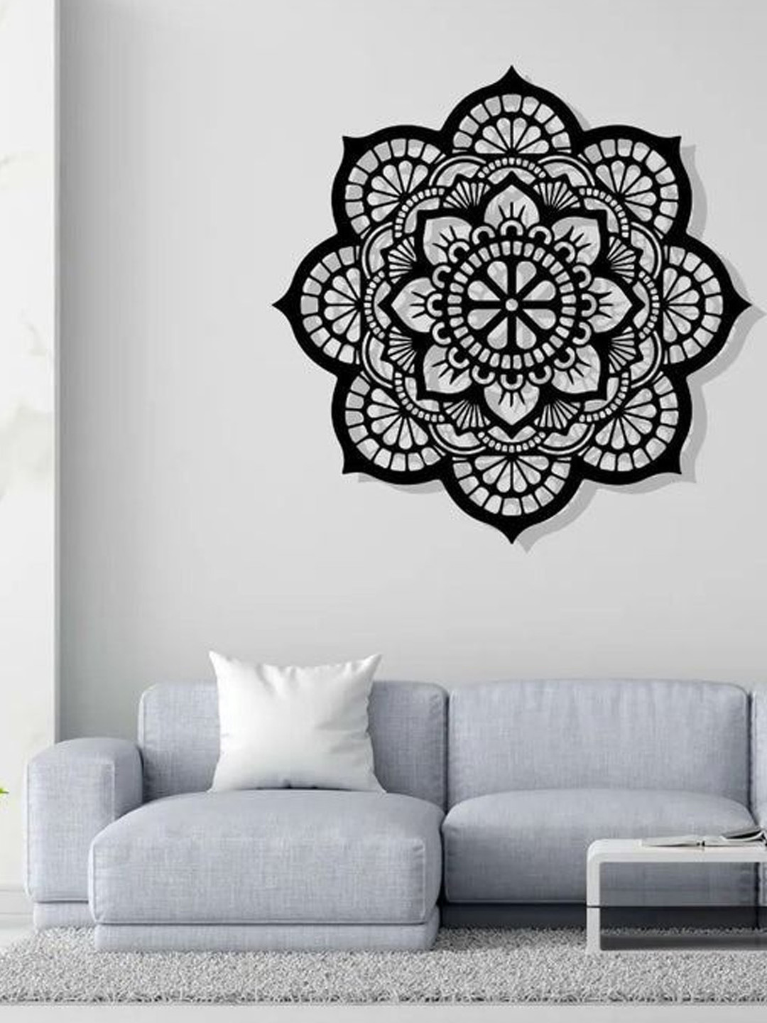 ARTROOMS Beautiful Mandala Metal Ethnic Motifs Matte Hanging Hall Signs and Plaques-25In