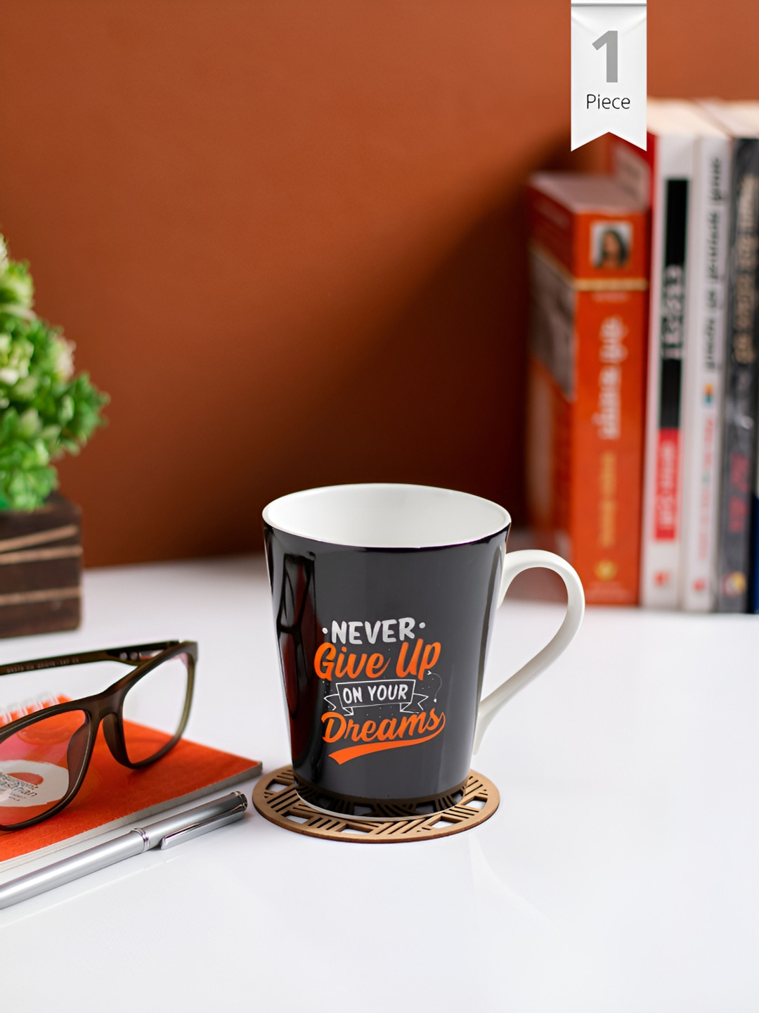 JCPL Best Coo Black Typography Ceramic Handmade Mug-340ml