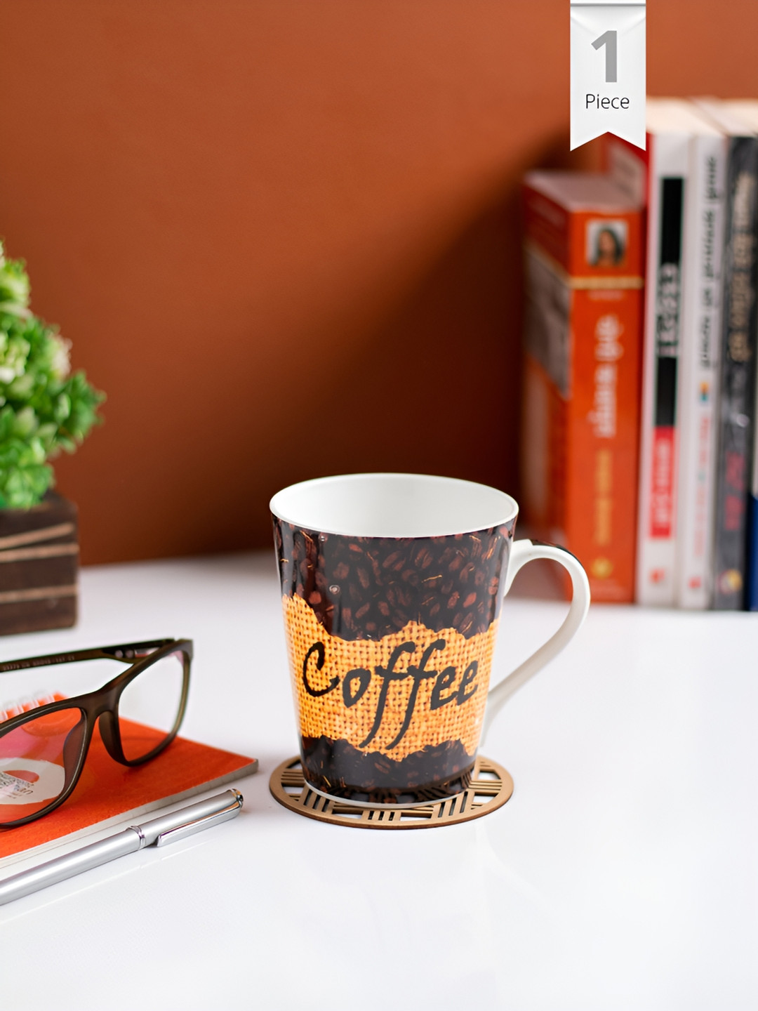 JCPL Black Typography Ceramic Microwave Safe Mug-340ml