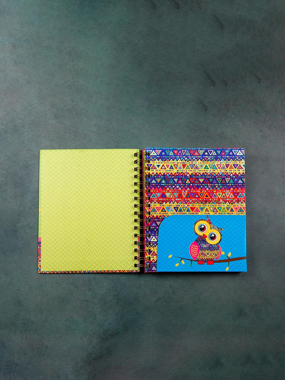 Archies Owls Sitting on Branch Printed Coloured Pages Spiral Notebook