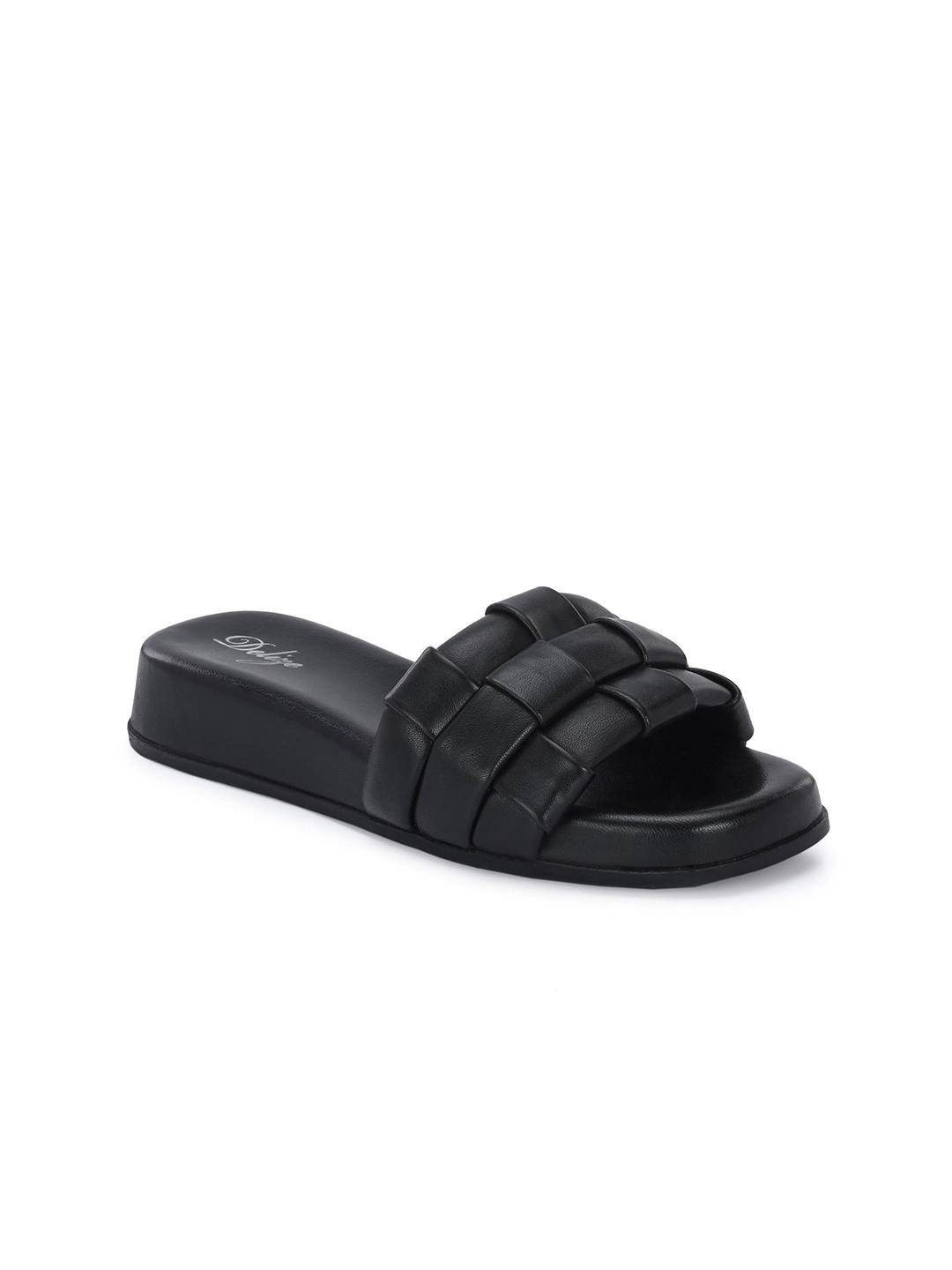 Delize Textured Leather Open Toe Flats