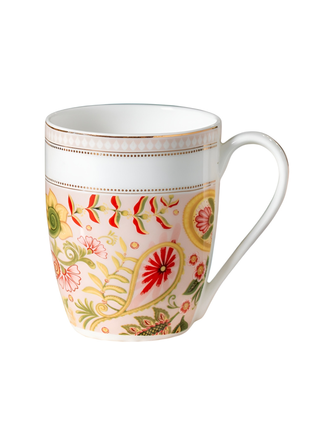CLAY CRAFT Elder Sister Is Always a Second Mother White Floral Ceramic Microwave Safe Mug-300ml